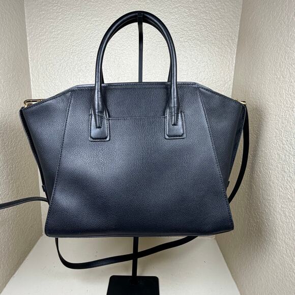 Michael Kors Avril Large Pebbled Leather Top-Zip Satchel in black w/COA - Picture 4 of 14